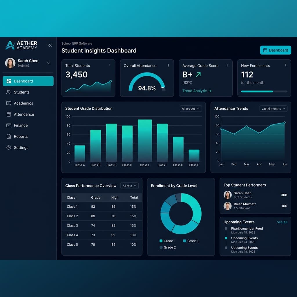School ERP System Mockup Showcase